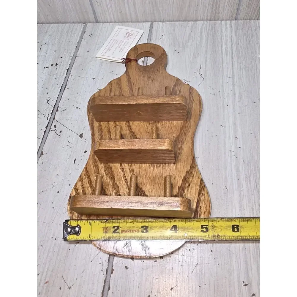Vintage Wood Thimble Shelf Sewing Caddy Wall Mount 8 Spool Holder Heritage